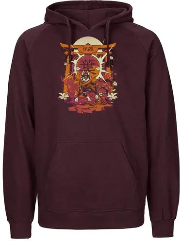 Guardian - anime, manga, animation, japan, kaiju, monster, tattoo, japanese, wolf, fantasy - Fairtrade Hoodie