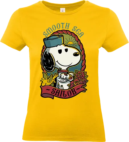 Beagle Sailor Tattoo - Dog, Pet, Comic, Classic, Retro Vintage, Vintage, Retro, Sailor, Pirate, Tattoo, Tattoos, Adventure, Sea - Standard T-Shirt (Frauen)