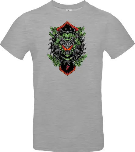demon hunter  - hunter, cool, helmet, demon, bounty, robot, cyborg, vintage, classic, sword, 80s, 90s, war - Standard T-Shirt