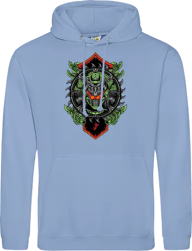 demon hunter  - hunter, cool, helmet, demon, bounty, robot, cyborg, vintage, classic, sword, 80s, 90s, war - Standard Hoodie