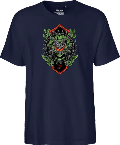 demon hunter  - hunter, cool, helmet, demon, bounty, robot, cyborg, vintage, classic, sword, 80s, 90s, war - Fairtrade T-Shirt