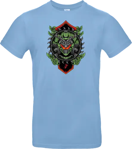 demon hunter  - hunter, cool, helmet, demon, bounty, robot, cyborg, vintage, classic, sword, 80s, 90s, war - Standard T-Shirt