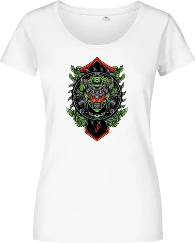 demon hunter  - hunter, cool, helmet, demon, bounty, robot, cyborg, vintage, classic, sword, 80s, 90s, war - Damen T-Shirt