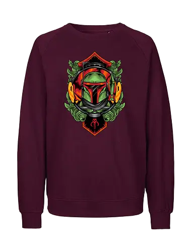 bounty hunter  - hunter, cool, helmet, demon, bounty, robot, cyborg, vintage, classic, sword, 80s, 90s, war - Fairtrade Sweatshirt