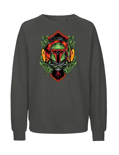 bounty hunter  - hunter, cool, helmet, demon, bounty, robot, cyborg, vintage, classic, sword, 80s, 90s, war - Fairtrade Sweatshirt