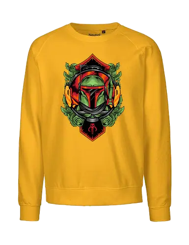 bounty hunter  - hunter, cool, helmet, demon, bounty, robot, cyborg, vintage, classic, sword, 80s, 90s, war - Fairtrade Sweatshirt