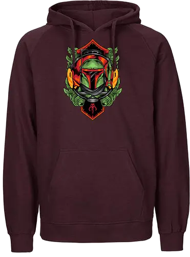 bounty hunter  - hunter, cool, helmet, demon, bounty, robot, cyborg, vintage, classic, sword, 80s, 90s, war - Fairtrade Hoodie