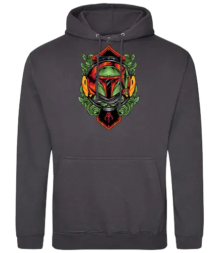 bounty hunter  - hunter, cool, helmet, demon, bounty, robot, cyborg, vintage, classic, sword, 80s, 90s, war - Standard Hoodie