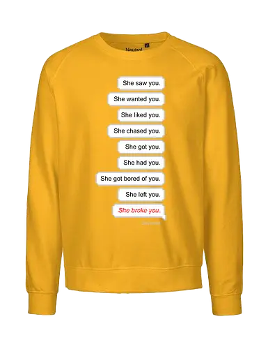 all about you  - love, hate, woman, girl, relationship, chat, heart - Fairtrade Sweatshirt