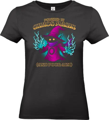 Powered By Chaos Magic and Poor Aim - 80s cartoons, 80s, 80s kid, 80s tv, cartoon, clumsy, fantasy, vintage, funny, magic, magician, nostalgia, retro, sarcasm, spell - Standard T-Shirt (Frauen)