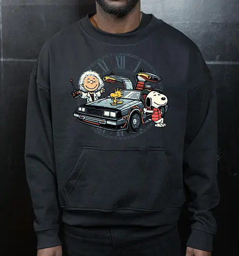 Time Travel Buddies - Cartoons, comics, movie, mash up, parody, funny, humor, time travel - Cropped Sweatshirt