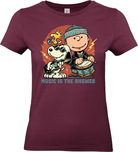 Music is the answer - Cute, cartoons, comics, beagle, character, music - Standard T-Shirt (Frauen)