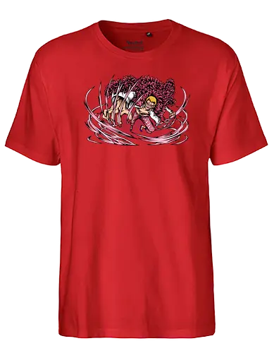 The Pink Menace - schatz, gold, ich werde der könig der piraten, nakama, abenteuer, crew, i will be the pirate king, The Pink Menace, captain, monkey d ruffy, pirate, strohhut, strawhat, one, piraten, pirat, pirates, pirate, piece, schiff, boot, ship, ocean, ozean, meer, grandline, redline, north, east, south, west, blue - Fairtrade T-Shirt