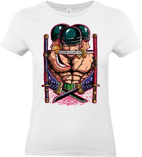 Master of the Three Blades - Master of the Three Blades, captain, monkey d ruffy, pirate, strohhut, strawhat, one, piraten, pirat, pirates, pirate, piece, schiff, boot, ship, ocean, ozean, meer, grandline, redline, north, east, south, west, blue, schatz, gold, ich werde der könig der piraten, nakama, abenteuer, crew, i will be the pirate king - Standard T-Shirt (Frauen)