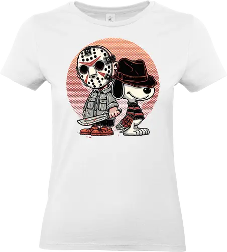 Horror Buddies - Movie, horror, horror movie, villain, classic, cute, funny, cartoons, comics, mash up - Standard T-Shirt (Frauen)
