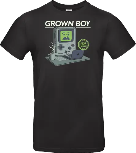 Grown Boy - retro gamer, 8bit, funny, gamerlife, gaming, geek, nerd, nostalgia, office, old school, retro, sarcasm, tech, video game, vintage - Standard T-Shirt