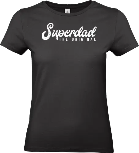 Superdad The Original - text, minimalist, typography, gray, white, superdad, design, vintage, modern, cursive - Standard T-Shirt (Frauen)