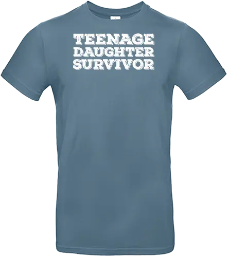 Teenage Daughter Survivor - typography, humor, text, contrast, message, minimalist, font, playful - Standard T-Shirt