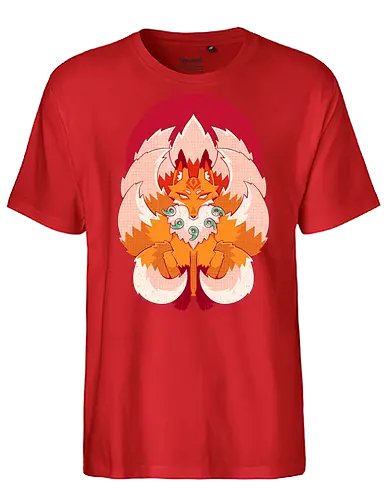 KITSUNE - kitsune, japan, japanese, fox, nine tailed fox, asian, spirit, spiritual - Fairtrade T-Shirt