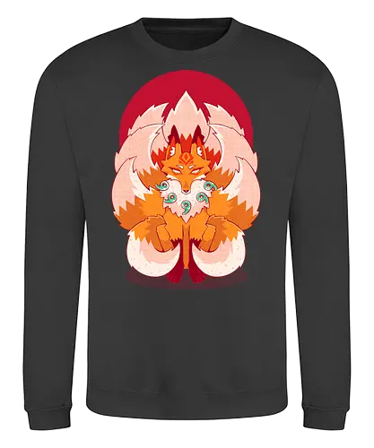 KITSUNE - kitsune, japan, japanese, fox, nine tailed fox, asian, spirit, spiritual - Sweatshirt