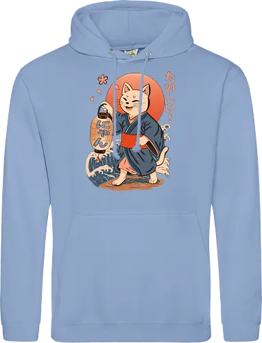 ukiyo-e style cat – japanese - festival kimono cat, lantern neko vibe, wavy samurai cat, blossom temple feline, vintage matsuri mood, red sun neko, joyful kimono cat, happy feline festival, kawaii wave cat, japanese lantern joy, zen festival friend - Standard Hoodie