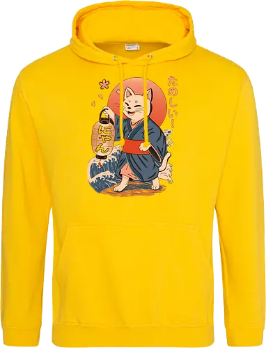 ukiyo-e style cat – japanese - festival kimono cat, lantern neko vibe, wavy samurai cat, blossom temple feline, vintage matsuri mood, red sun neko, joyful kimono cat, happy feline festival, kawaii wave cat, japanese lantern joy, zen festival friend - Standard Hoodie
