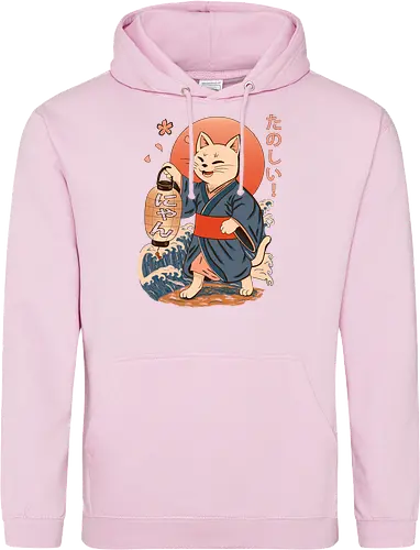ukiyo-e style cat – japanese - festival kimono cat, lantern neko vibe, wavy samurai cat, blossom temple feline, vintage matsuri mood, red sun neko, joyful kimono cat, happy feline festival, kawaii wave cat, japanese lantern joy, zen festival friend - Standard Hoodie
