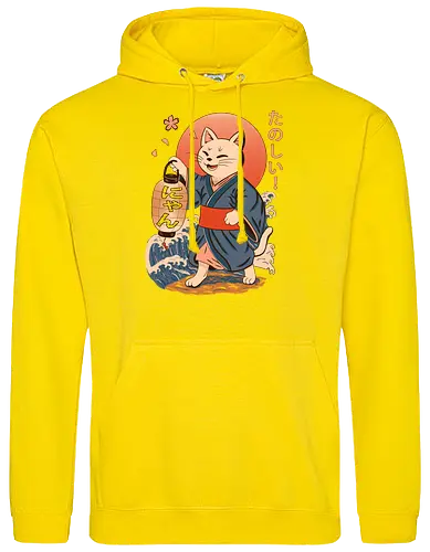 ukiyo-e style cat – japanese - festival kimono cat, lantern neko vibe, wavy samurai cat, blossom temple feline, vintage matsuri mood, red sun neko, joyful kimono cat, happy feline festival, kawaii wave cat, japanese lantern joy, zen festival friend - Standard Hoodie