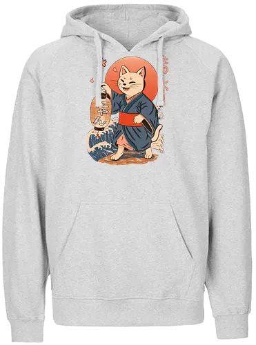 ukiyo-e style cat – japanese - festival kimono cat, lantern neko vibe, wavy samurai cat, blossom temple feline, vintage matsuri mood, red sun neko, joyful kimono cat, happy feline festival, kawaii wave cat, japanese lantern joy, zen festival friend - Fairtrade Hoodie