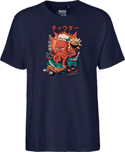 Angry Octo Chef: Ramen Rampage - angry ramen octopus, japanese food chaos, comic sushi master, funny chef fury, angry cook scene, tentacle kitchen fight, kawaii food attack, ramen pot monster street food comic, spicy dish splash, japanese lunch drama, ushi blade fury, ooking beast mode, comic tentacle twist - Fairtrade T-Shirt