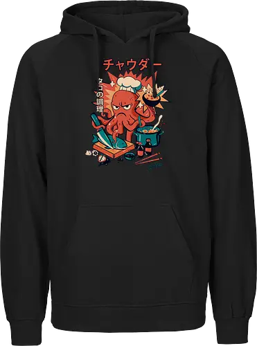 Angry Octo Chef: Ramen Rampage - angry ramen octopus, japanese food chaos, comic sushi master, funny chef fury, angry cook scene, tentacle kitchen fight, kawaii food attack, ramen pot monster street food comic, spicy dish splash, japanese lunch drama, ushi blade fury, ooking beast mode, comic tentacle twist - Fairtrade Hoodie