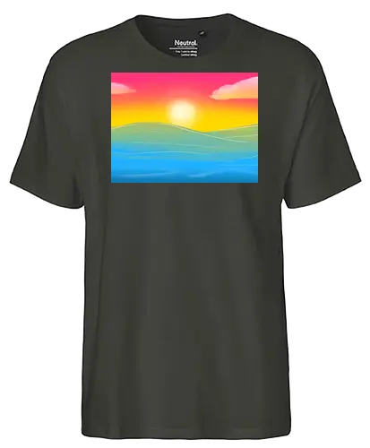 Pan Pride Landschaft - pan, pansexuell, pride, landschaft, subtle pride - Fairtrade T-Shirt