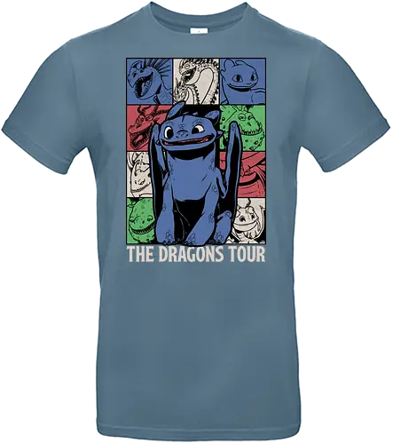 Dragons Tour Movie - Dragon, Viking, Vikings, Adventure, Fantasy, Mythical, Mythology, Mythological Creatures, Cute, Fun, Funny, Poster, Movie, Animation, Musical, Music, Music Tour, Show, Tour, World Tour - Standard T-Shirt