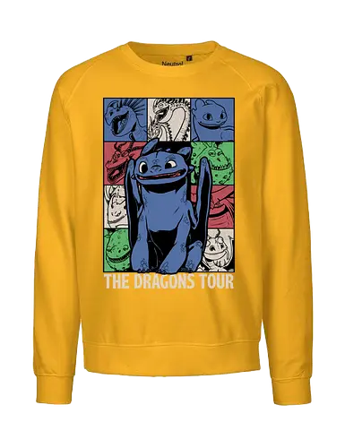 Dragons Tour Movie - Dragon, Viking, Vikings, Adventure, Fantasy, Mythical, Mythology, Mythological Creatures, Cute, Fun, Funny, Poster, Movie, Animation, Musical, Music, Music Tour, Show, Tour, World Tour - Fairtrade Sweatshirt
