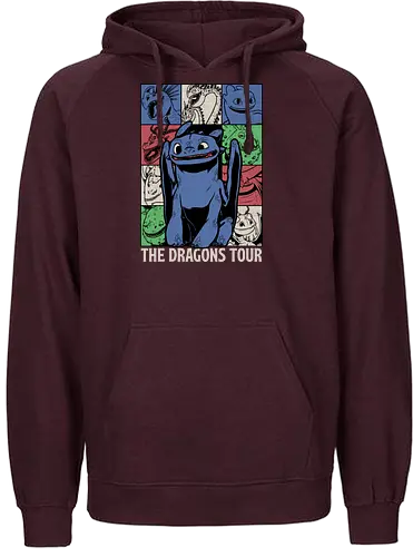 Dragons Tour Movie - Dragon, Viking, Vikings, Adventure, Fantasy, Mythical, Mythology, Mythological Creatures, Cute, Fun, Funny, Poster, Movie, Animation, Musical, Music, Music Tour, Show, Tour, World Tour - Fairtrade Hoodie