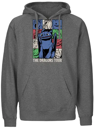Dragons Tour Movie - Dragon, Viking, Vikings, Adventure, Fantasy, Mythical, Mythology, Mythological Creatures, Cute, Fun, Funny, Poster, Movie, Animation, Musical, Music, Music Tour, Show, Tour, World Tour - Fairtrade Hoodie