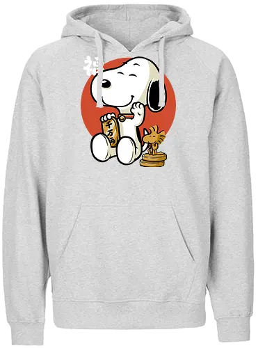 Luck Money Beagle - Money, Cereal, Lucky Cat, Lucky, Good Luck, Luck, Japanese, Kanji, Classic, Vintage, Retro, Retro Vintage, Comic, Comics, Dog, Pet, Bird, Gold - Fairtrade Hoodie