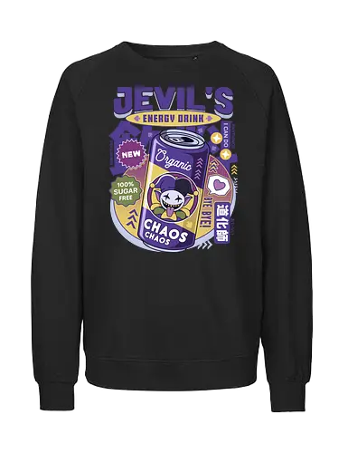 Jevil Energy Drink - Tale, deltarune, spamton, sans, jevil, indie game, video game, gaming, rpg, flowey, mettaton, gamer, papyrus, toriel, asgore - Fairtrade Sweatshirt
