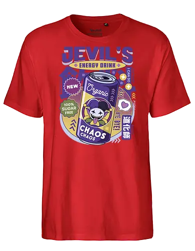 Jevil Energy Drink - Tale, deltarune, spamton, sans, jevil, indie game, video game, gaming, rpg, flowey, mettaton, gamer, papyrus, toriel, asgore - Fairtrade T-Shirt