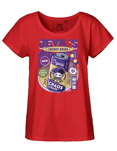 Jevil Energy Drink - Tale, deltarune, spamton, sans, jevil, indie game, video game, gaming, rpg, flowey, mettaton, gamer, papyrus, toriel, asgore - Fairtrade Girl Shirt