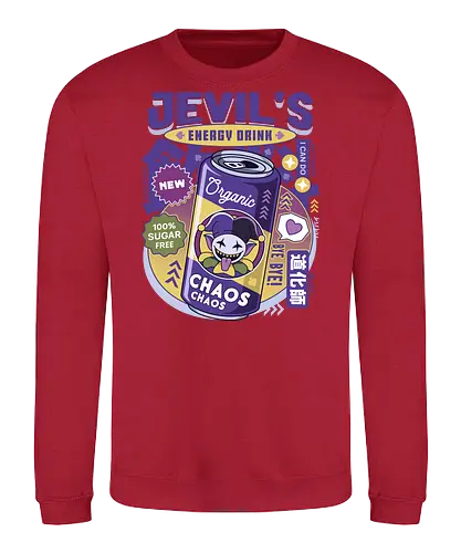 Jevil Energy Drink - Tale, deltarune, spamton, sans, jevil, indie game, video game, gaming, rpg, flowey, mettaton, gamer, papyrus, toriel, asgore - Sweatshirt