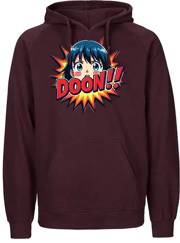 girl anime - cartoon, anime, comic, pop art, explosion, expression, graphic, typography, colorful - Fairtrade Hoodie