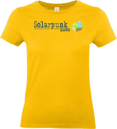 Solarpunk 2050 Logo und Text - Solarpunk, TTRPG, Rollenspiel, Utopie - Standard T-Shirt (Frauen)
