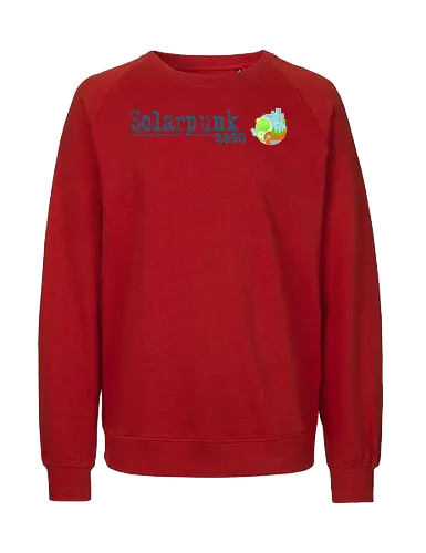 Solarpunk 2050 Logo und Text - Solarpunk, TTRPG, Rollenspiel, Utopie - Fairtrade Sweatshirt