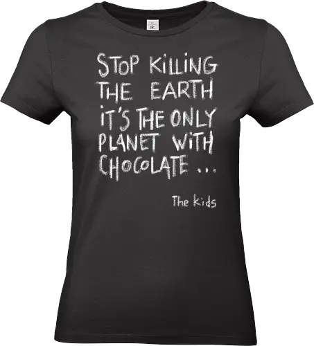 Save the chocolate - chocolate, food, ecology, global warming, save the planet, funny, nature - Standard T-Shirt (Frauen)