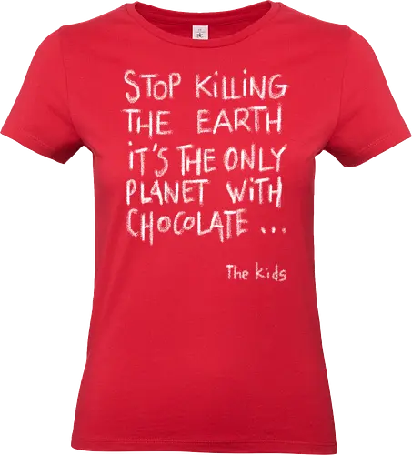 Save the chocolate - chocolate, food, ecology, global warming, save the planet, funny, nature - Standard T-Shirt (Frauen)