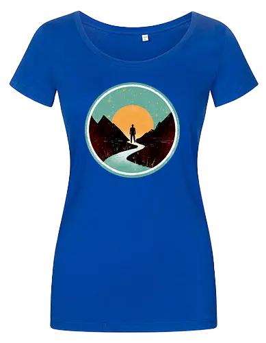 The wanderer - nature, summer, camping, outdoors, poetic, simple design - Damen T-Shirt