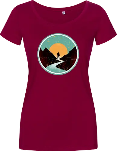 The wanderer - nature, summer, camping, outdoors, poetic, simple design - Damen T-Shirt