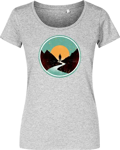 The wanderer - nature, summer, camping, outdoors, poetic, simple design - Damen T-Shirt