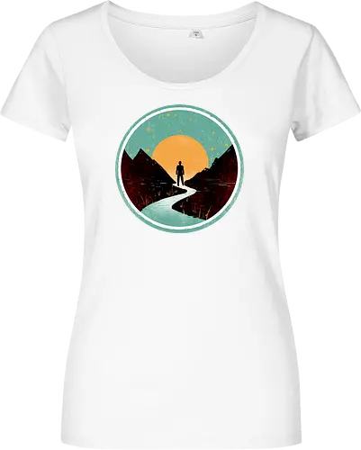 The wanderer - nature, summer, camping, outdoors, poetic, simple design - Damen T-Shirt